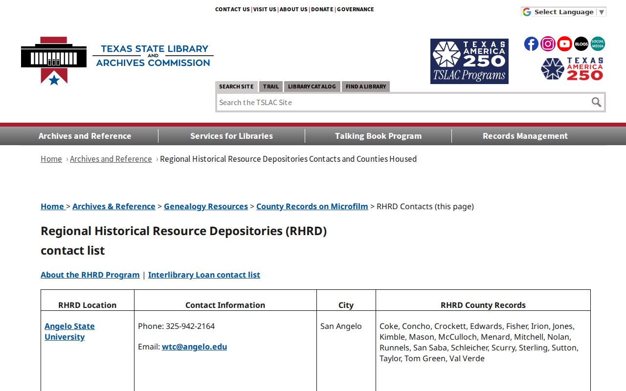 Pecan Grove city directory regional historical resource depository listing