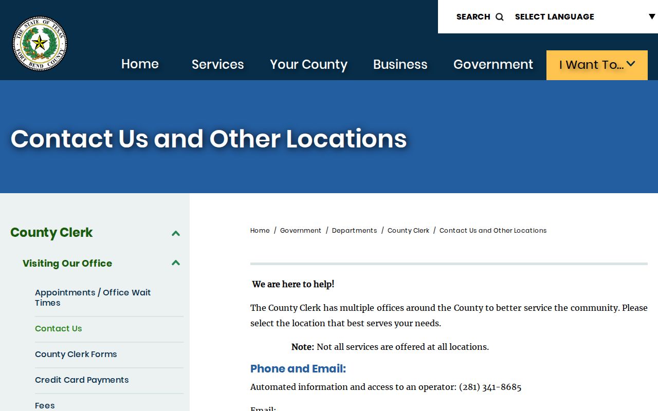 Pecan Grove residents directory County Clerk contact resource