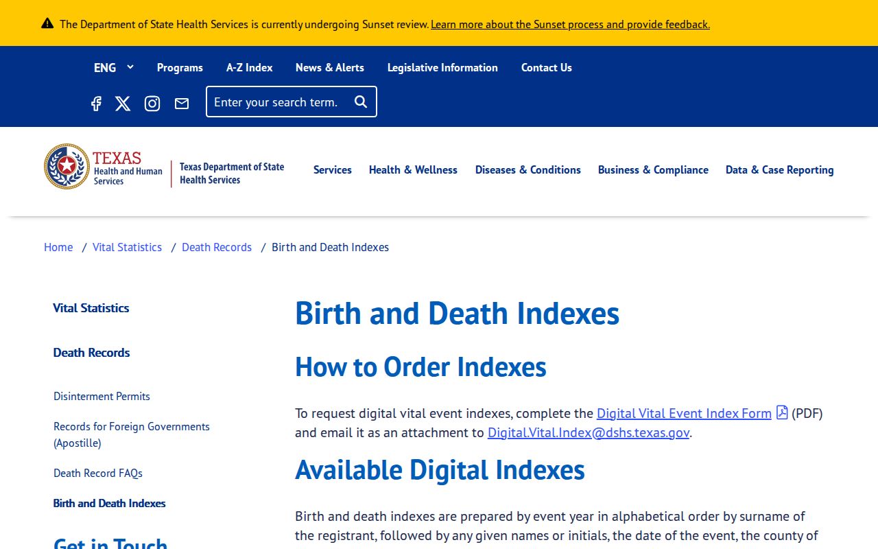 Pecan Grove resident lookup access to Texas birth and death indexes